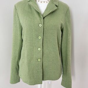 Y2K Green Micro Check Knit Blazer